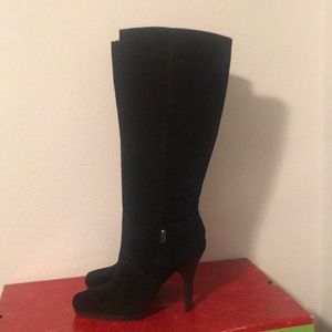 Faux shade knee high boots.